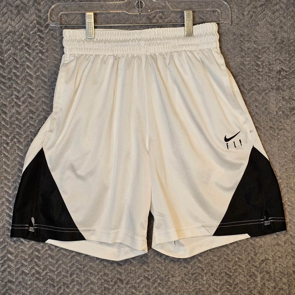 Nike Fly Dri-FIT Basketball Shorts Womens XS White Black Athletic CU4573-100